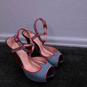Gianni Bini Red Bottom Striped Heels